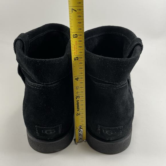 UGG Josefene Cuff Boot Black Suede Short Ankle Womens Size 10 Booties Slip On - Picture 5 of 11